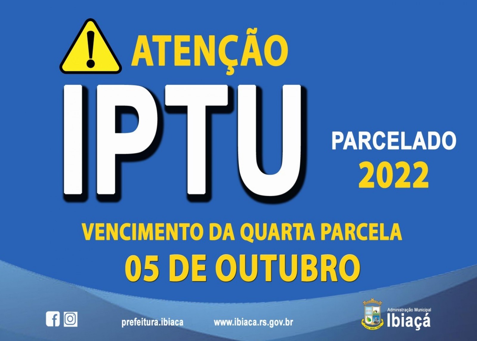 Rádio Cristalina Quarta parcela do IPTU de Ibiaçá vence nesta quarta